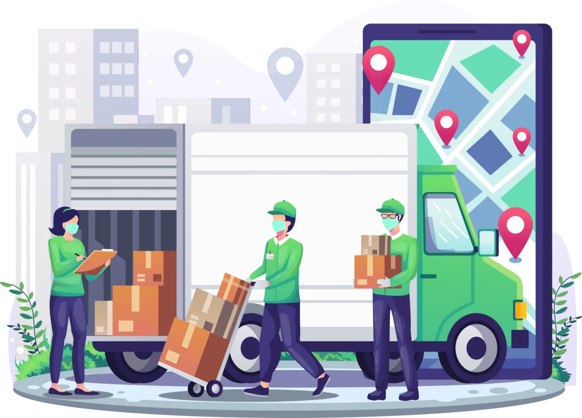 E-commerce orders on final-mile delivery with customer notifications